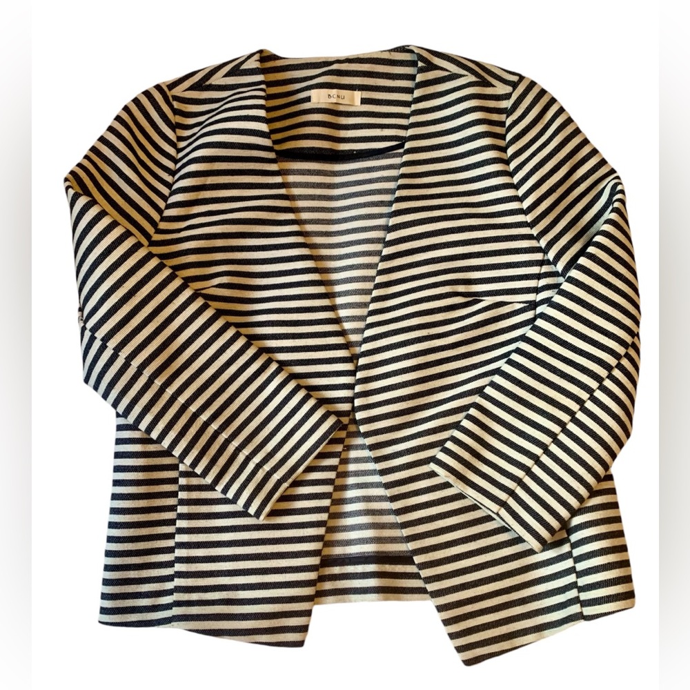 Boutique Buy! Classic luxury striped nautical crop jacket coat resort work BCNU